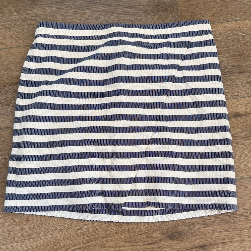 J. Crew Navy and White Striped Mini Skirt